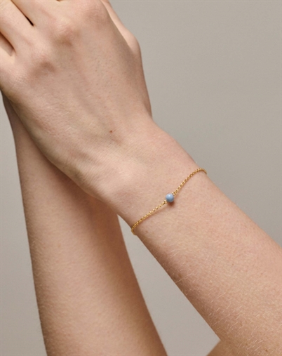 Enamel Copenhagen - Balloon Armbånd - Steel Blue/Guldfarvet